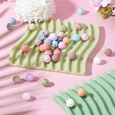 48Pcs 12 Colors Lantern Food Grade Eco-Friendly Silicone Beads SIL-TA0002-05-1
