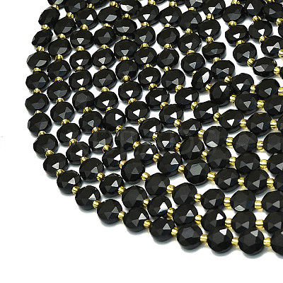 Natural Black Obsidian Beads Strands G-C116-A48-02-1