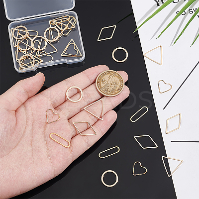 40Pcs 5 Styles Brass Linking Rings KK-UN0002-97-1