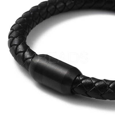 Leather Braided Round Cord Bracelet BJEW-F460-03EB-1