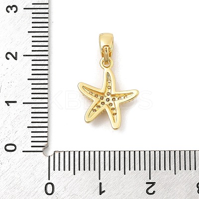 Rack Plating Leaf Brass Clear Cubic Zirconia Pendants KK-S407-13G-D-1