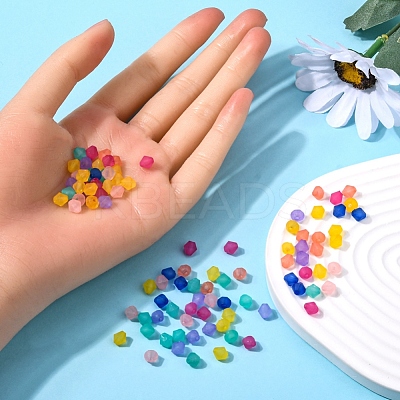 640Pcs 8 Colors Frosted Acrylic Beads MACR-YW0001-84-1