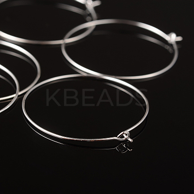 Silver Color Plated Brass Earring Hoops X-EC067-4S-1
