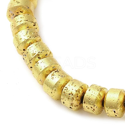 Electroplated Natural Lava Rock Beads Strands G-L606-C02-01A-1