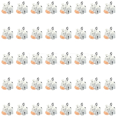 40Pcs Opaque Resin Animal Pendants RESI-SZ0003-29-1