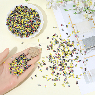 100G Back-to-School Season Polymer Clay Cabochons CLAY-SC0002-80-1