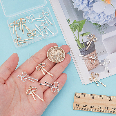 16Pcs 2 Colors Rack Plating Brass Micro Pave Cubic Zirconia Pandants KK-ME0001-01-1