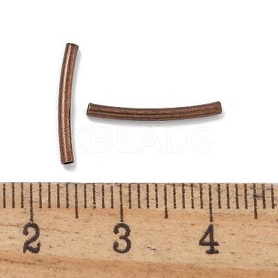 Brass Curved Tube Beads KK-B120-04F-R-1