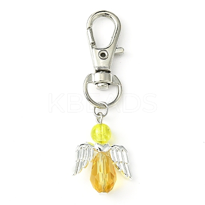 Angel Glass Pendant Decoration HJEW-JM01557-01-1