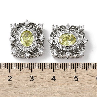 Brass Micro Pave Cubic Zirconia Beads KK-G491-36P-03-1