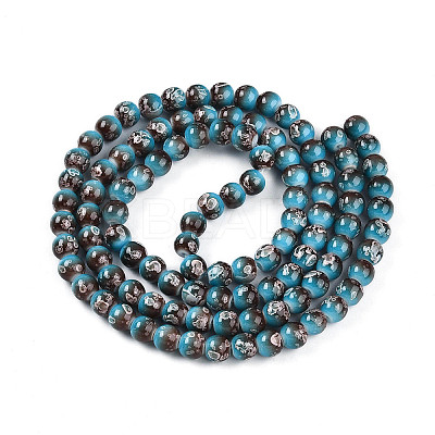 Baking Paint Glass Beads Strands DGLA-N008-8mm-07-1