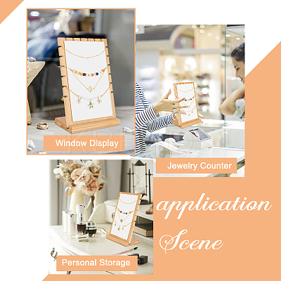 2 Bags Bamboo Wood Multiple Necklace Display Stands NDIS-PH0001-10A-1