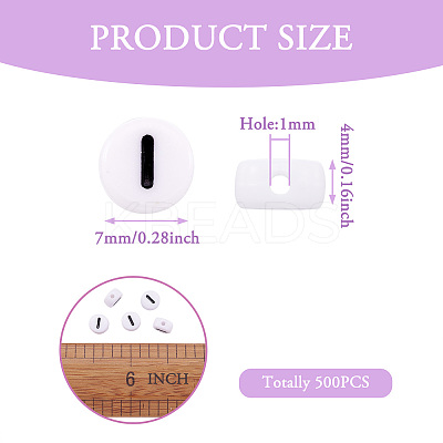 500Pcs Acrylic Horizontal Hole Letter Beads OACR-YS0001-03I-1