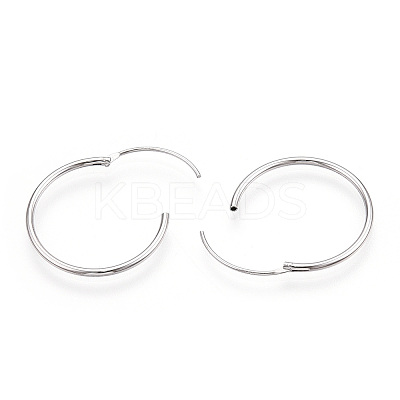 Anti-Tarnish Rhodium Plated 925 Sterling Silver Earring Hoop X-STER-T007-113P-1