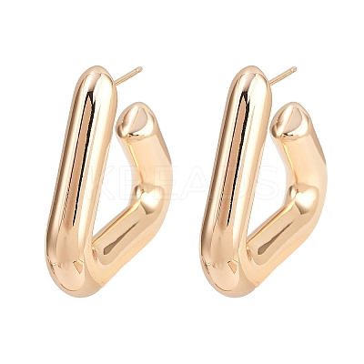 Brass Stud Earrings EJEW-H168-14C-G-1