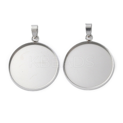 304 Stainless Steel Pendant Cabochon Settings X-STAS-L282-010P-09-1