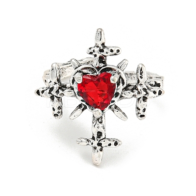 Zinc Alloy Rhinestone Solitaire Ring LS-RJEW-Z048-03AS-02-1