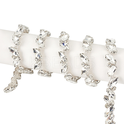 3 Yards Glass Rhinestone Chains DIY-DR0002-10E-1