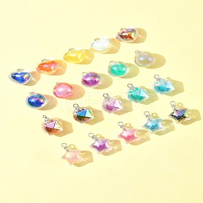 32Pcs 4 Styles AB Color Resin  Pendants RESI-FS0001-84-1