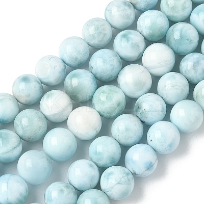 Natural Larimar Beads Strands G-B141-01-8mm-1