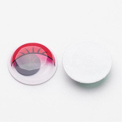 Plastic Wiggle Googly Eyes Buttons DIY Scrapbooking Crafts Toy Accessories with Label Paster on Back KY-S003B-15mm-M-1