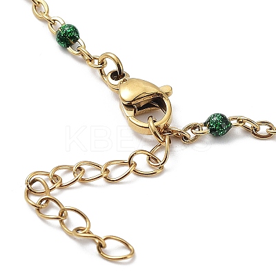 Ion Plating(IP) 304 Stainless Steel with Enamal Chain Bracelets BJEW-K226-03G-1