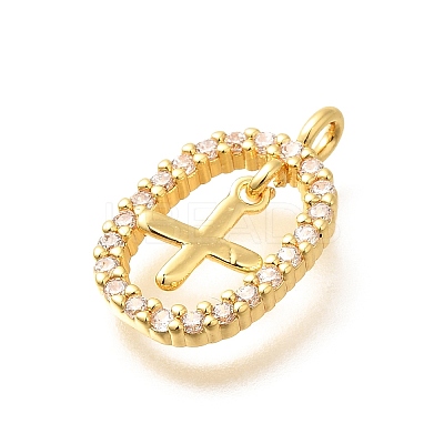 Brass Micro Pave Cubic Zirconia Pendants ZIRC-P123-01G-X01-1