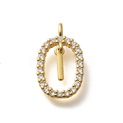 Brass Micro Pave Cubic Zirconia Pendants ZIRC-P123-01G-I01-1