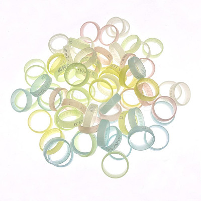 50Pcs 5 Colros Luminous Silicone Anti-Skid Ring SIL-GO0001-23-1