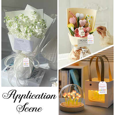 100Pcs Birthday Theme Rectangle Paper Tag Cards with 20m Jute Cord Kit DIY-SP0003-89D-1