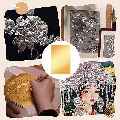 50 Sheets Tinfoil Paper Sheets for Craft Engraving DIY-PH0031-10B-1