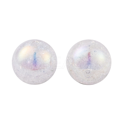 UV Plating Rainbow Iridescent Two Tone Acrylic Beads PACR-C009-04A-1