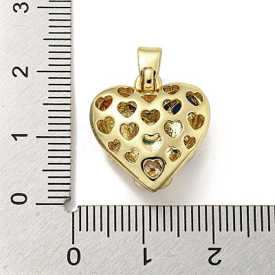 Rack Plating Brass Pave Colorful Cubic Zirconia Bead Cage Pendants KK-E114-07G-1