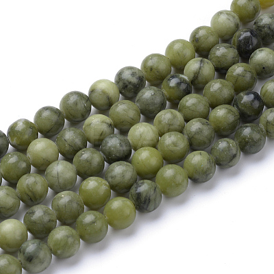 Natural Chinese Southern Jade Beads Strands LS-G-T055-8mm-15-1