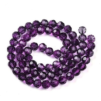 Baking Paint Transparent Glass Beads Strands X-DGLA-A035-T8mm-A09-1