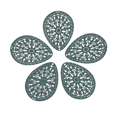 430 Stainless Steel Filigree Pendants STAS-S108-16B-1