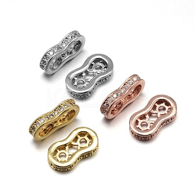 Brass Micro Pave Cubic Zirconia Spacer Bars ZIRC-M068-02-NR-1