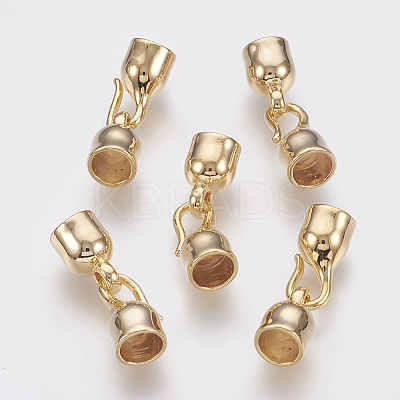 Brass Hook Clasps X-KK-Q735-215G-1