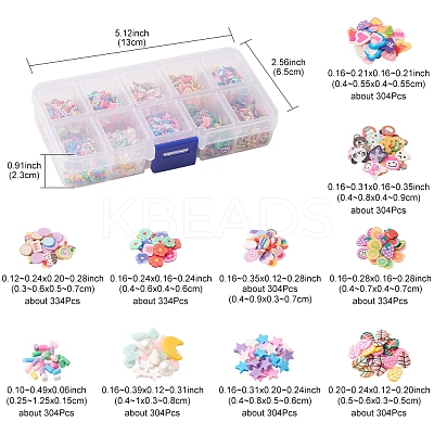 40G 10 Style Handmade Polymer Clay Nail Art Decoration CLAY-FS0001-30-1