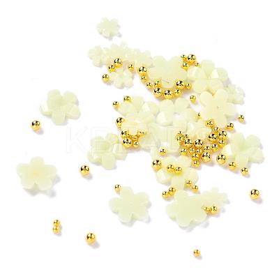 Flower Plastic Cabochons Nail MRMJ-I001-03F-1