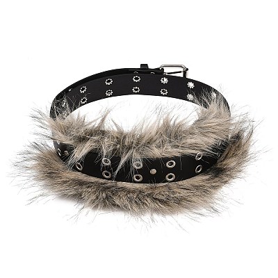 Imitation Leather Rabbit Hair Belt AJEW-WH20019-57A-1
