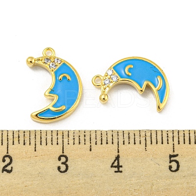 Brass Micro Pave Cubic Zirconia Pendants KK-P258-18G-1