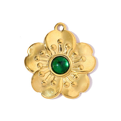 304 Stainless Steel Glass Pendants STAS-OY008-60G-1