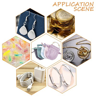 10 Pcs 10 Colors Velvet Jewelry Pouches Bags TP-PH0001-14-1