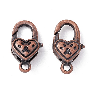 Tibetan Style Alloy Lobster Claw Clasps TIBE-T002-27R-NR-1