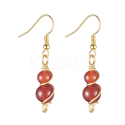 Natural Gemstone Dangle Earrings EJEW-JE03774-1