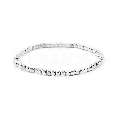 Gold-tone Miyuki Elastic Crystal Beaded Bracelet with Acrylic Tube Beads ST8926161-1