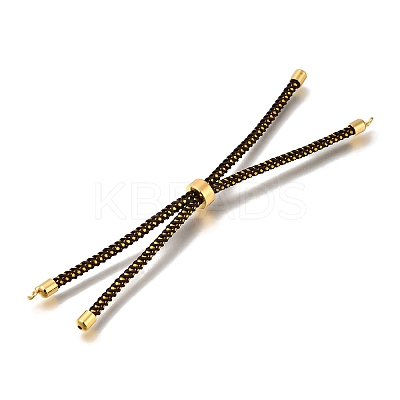 Braided Cotton Cord Slider Bracelet Making MAK-R001-01G-06-1