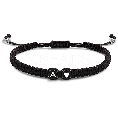 304 Stainless Steel Alphabet Beads Braided Bead Bracelets RY3090-1-1