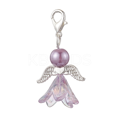 Angel Acrylic & Glass Pearl Pendant Decoration X1-HJEW-JM02364-01-1